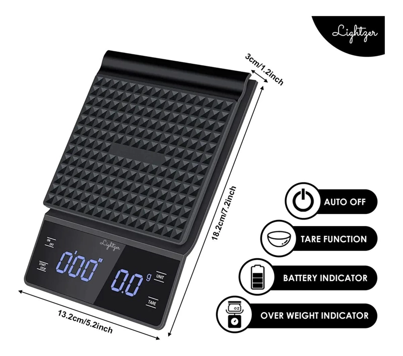 BASCULA DIGITAL PARA CAFE  CON CAPACIDAD DE 3000 GRAMOS Y TEMPORIZADOR INTEGRADO - 2