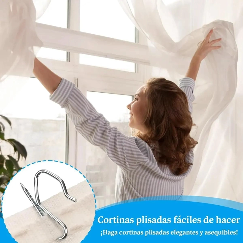 GANCHO PARA BARRA DE CORTINA TIPO PINZA 30 UNIDADES - 5
