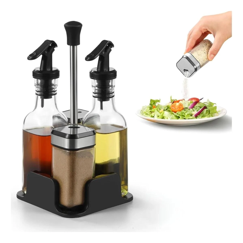 SET 4 EN 1 ACEITERA DISPENSADOR DE VIDRIO - 1
