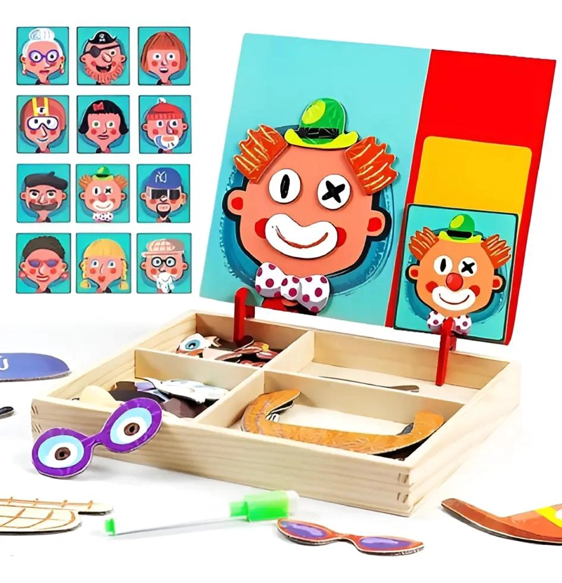 PUZZLE MAGNE TICO DE MADERA RASGOS FACIALES - 1