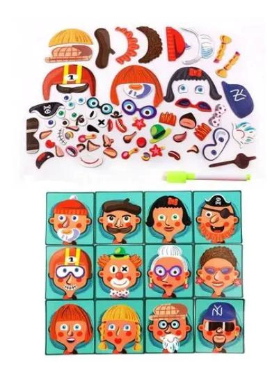 PUZZLE MAGNE TICO DE MADERA RASGOS FACIALES - 4
