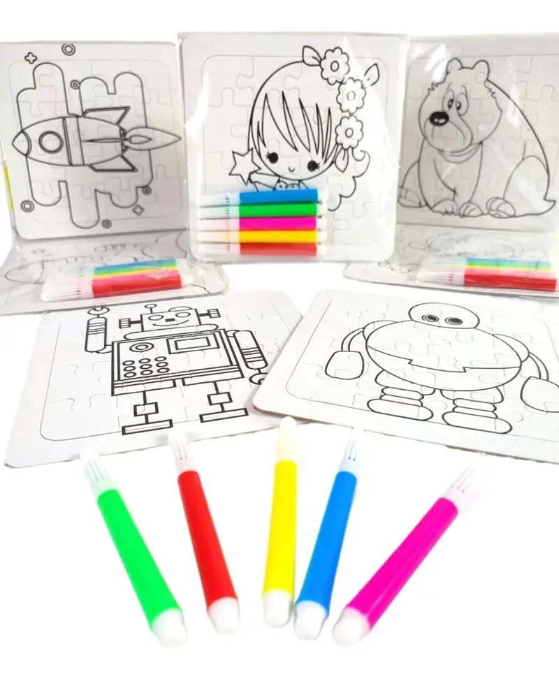 PACK 12 ROMPECABEZAS PARA PINTAR Y LAPICES - 2