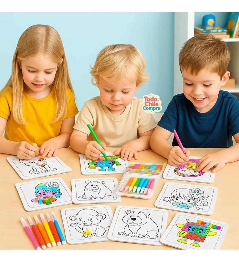 PACK 12 ROMPECABEZAS PARA PINTAR Y LAPICES - 5