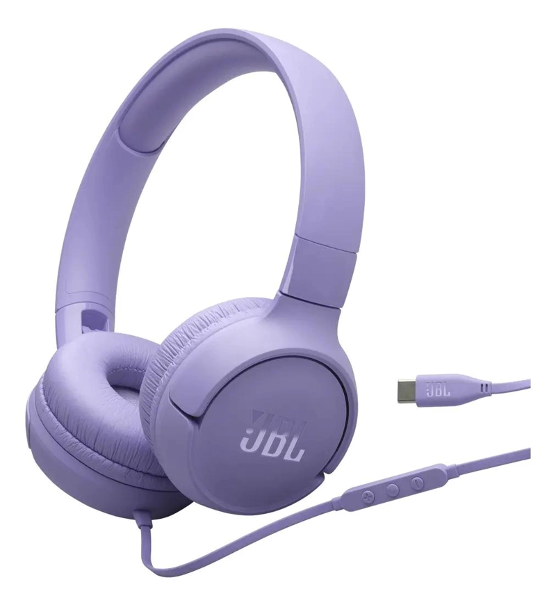 GENÉRICO AURICULARES CABLEADOS USB-C COLOR VIOLETA