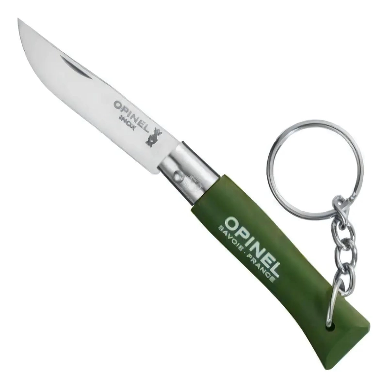 CUCHILLO OPINEL N°4 LLAVERO VERDE KHAKI - 1