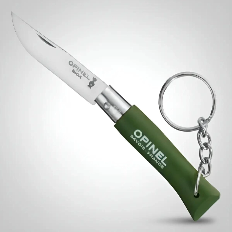 CUCHILLO OPINEL N°4 LLAVERO VERDE KHAKI - 2