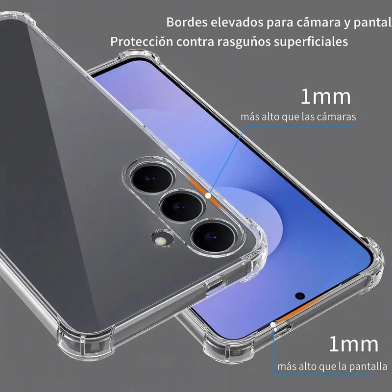 CARCASA TRANSPARENTE ANTIGOLPES Y LAMINA PARA SMARTPHONE - 5