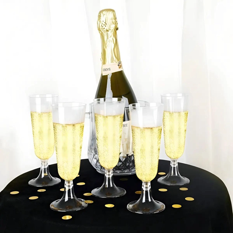 50 COPAS DE CHAMPAGNE DE ACRILICO Y PLASTICO - 2
