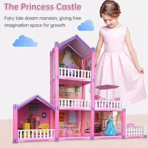 CASA DE MUÑECAS ARMABLE CON 105 PIEZAS - 4