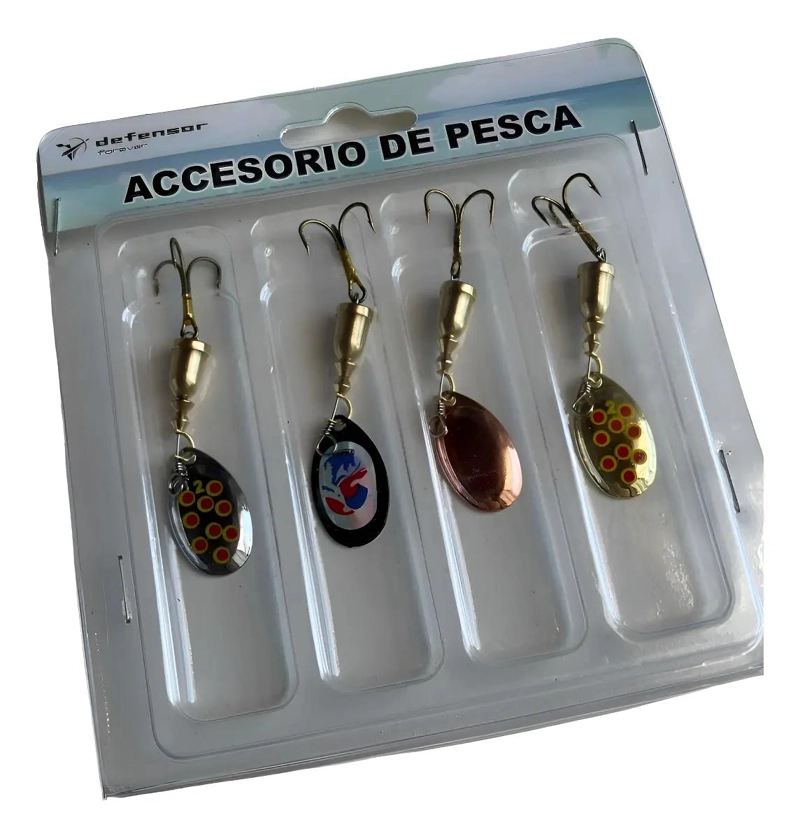 KIT 4 SEÑUELOS SPINNER CUCHARILLA - 1