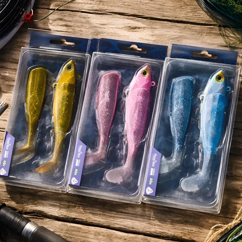 SEÑUELOS DE VINILO PARA PESCA CORVINA 80G PACK 3 - 1