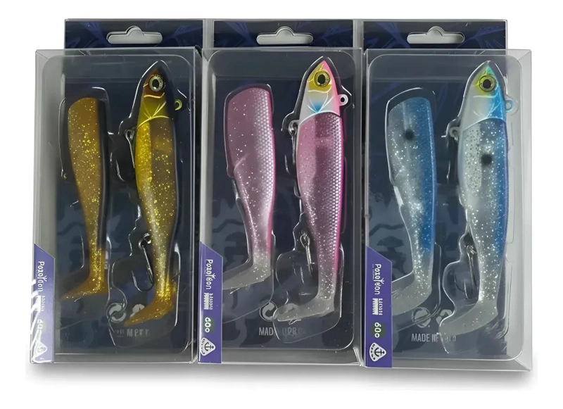 SEÑUELOS DE VINILO PARA PESCA CORVINA 80G PACK 3 - 5