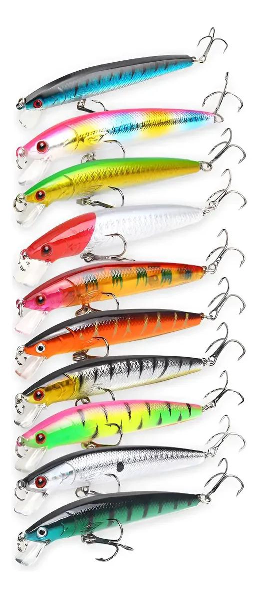 PACK 10 SEÑUELOS DE PESCA 8CM PARA LENGUADOS - 1