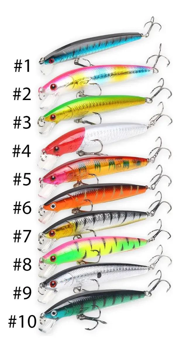 PACK 10 SEÑUELOS DE PESCA 8CM PARA LENGUADOS - 2