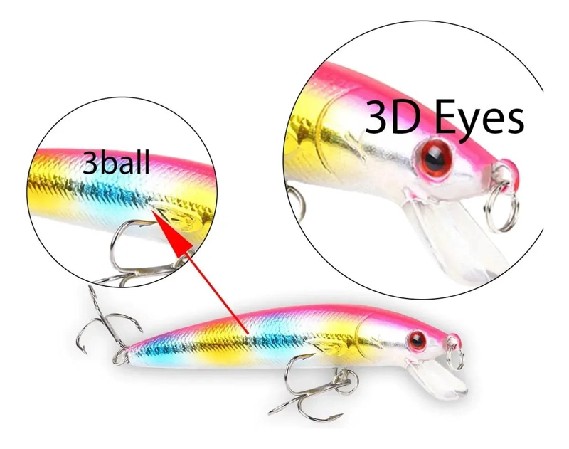 PACK 10 SEÑUELOS DE PESCA 8CM PARA LENGUADOS - 3