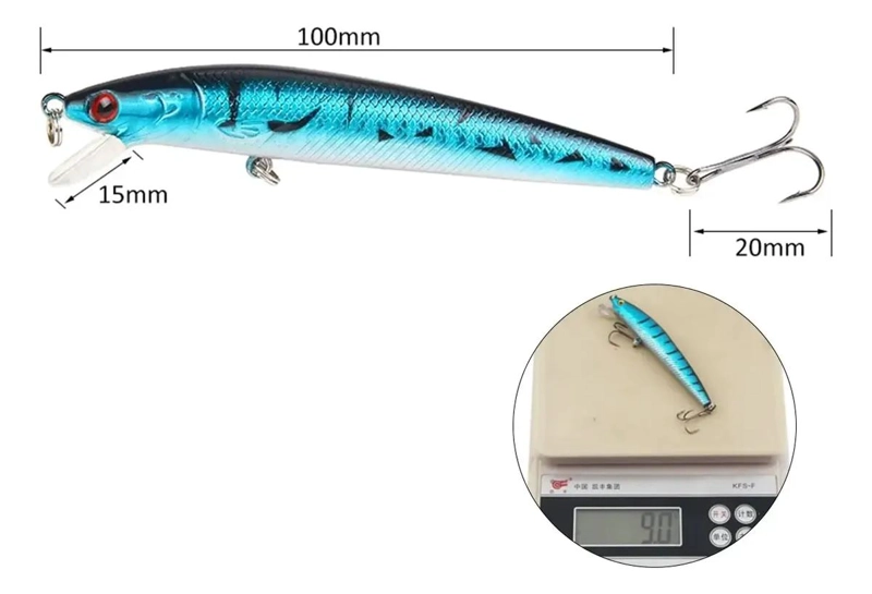 PACK 10 SEÑUELOS DE PESCA 8CM PARA LENGUADOS - 4