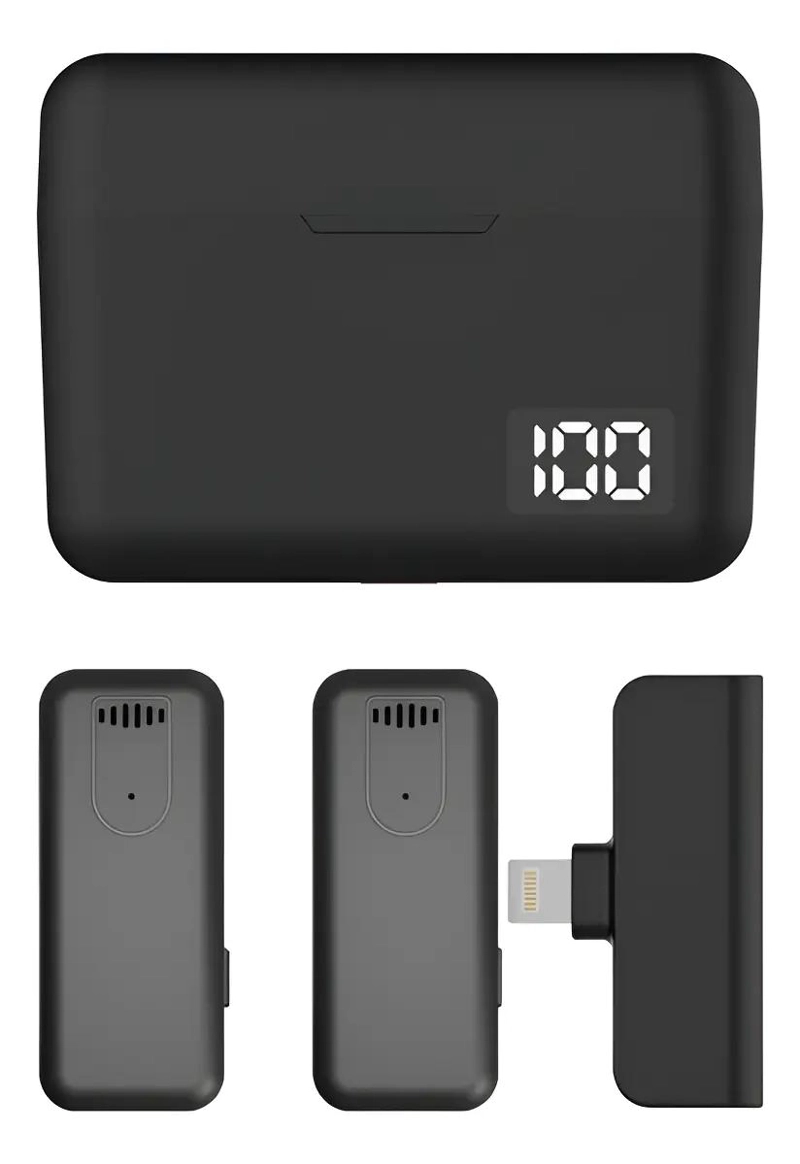 MICROFONO INALAMBRICO COMPACTO CON CARGA PORTATIL Y CANCELACION DE RUIDO - 1