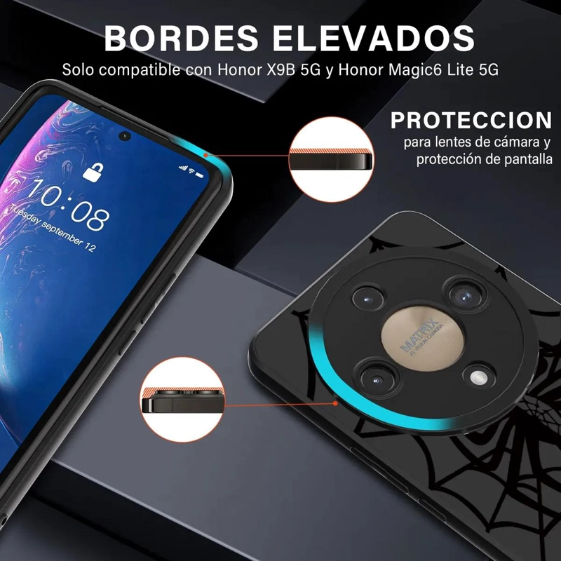 CARCASA NEGRA CON DIBUJOS PARA HONOR MAGIC6 LITE - 2