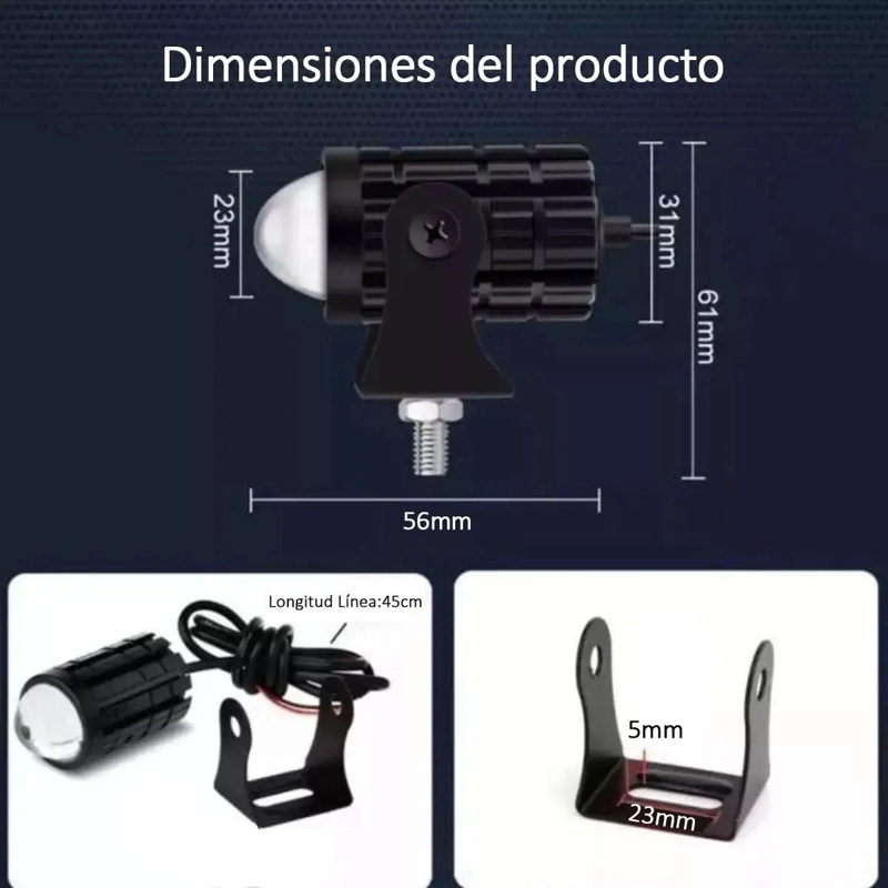 LUCES LED AUXILIARES PARA AUTO Y MOTO 60W - 2