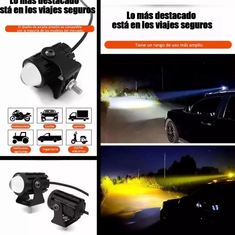 LUCES LED AUXILIARES PARA AUTO Y MOTO 60W - 4