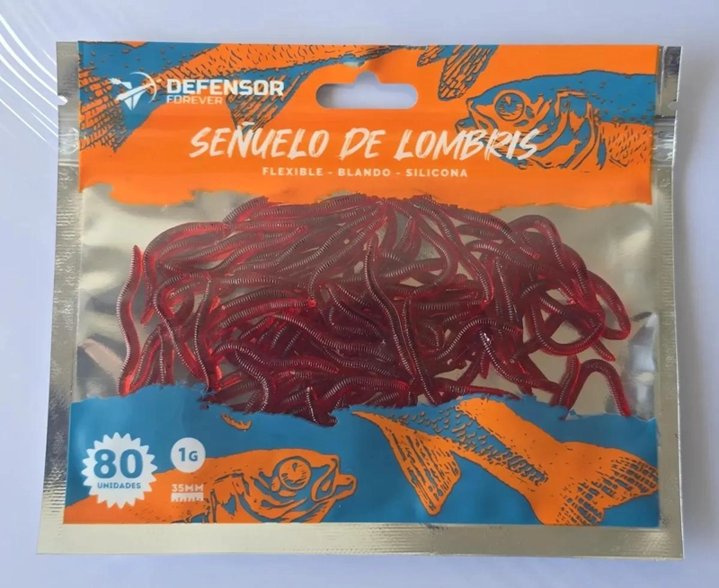 SEÑUELO DE LOMBRIZ DE SILICONA 35MM 80 UNIDADES - 2