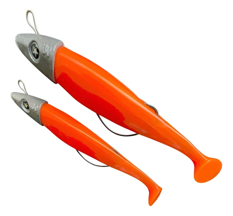 SEÑUELO VINILO 16CM 2 GANCHOS 29G COLOR NARANJA - 1