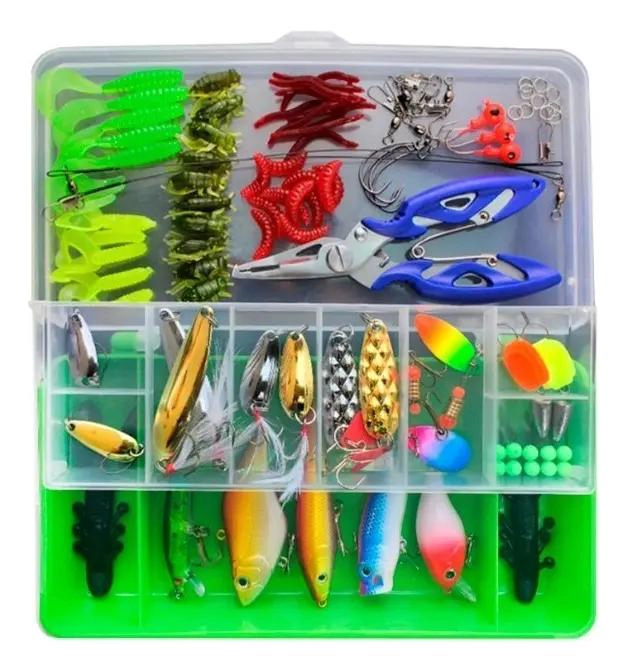 KIT DE SENUELOS DE PESCA 101 UNIDADES MULTICOLORES - 1
