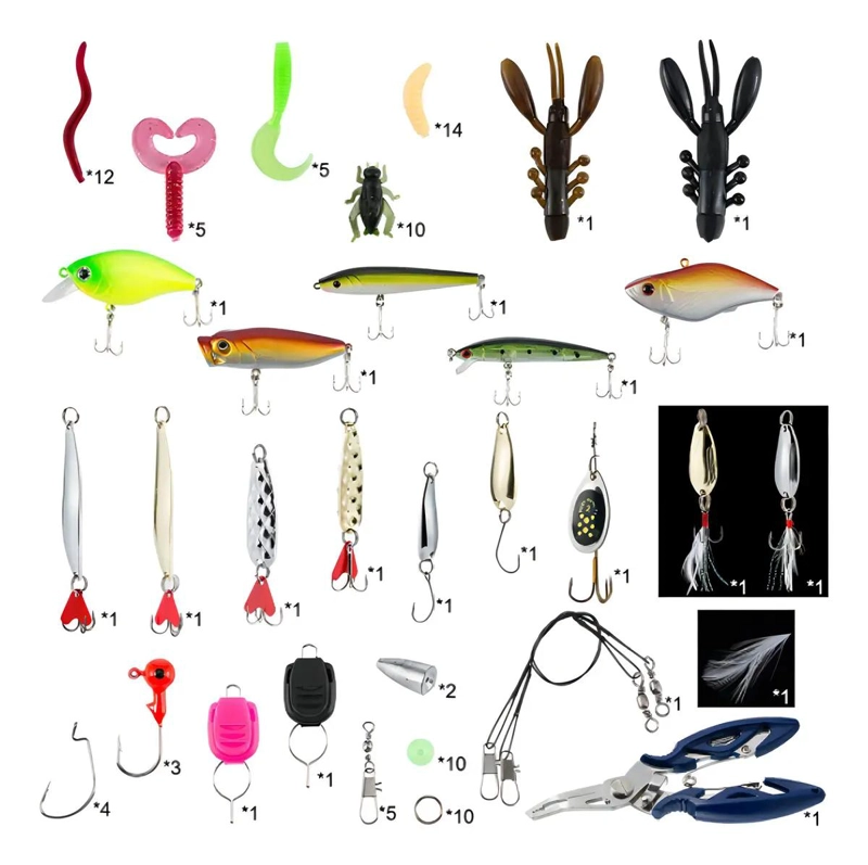 KIT DE SENUELOS DE PESCA 101 UNIDADES MULTICOLORES - 4