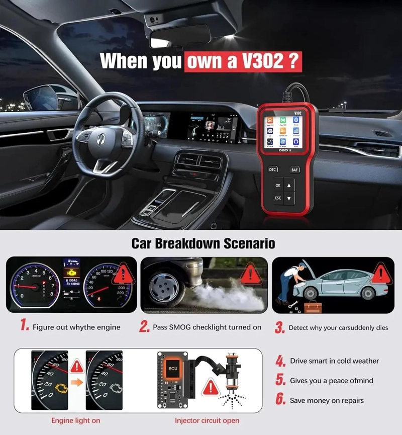 ESCANER AUTOMOTRIZ OBD2 MULTIFUNCIONAL - 5