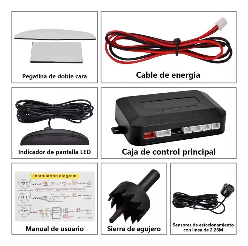 SENSOR DE RETROCESO CON DISPLAY COMPLETO - 3