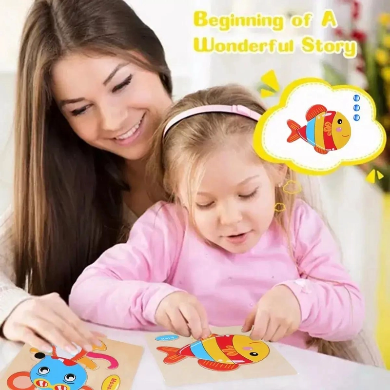 ROMPECABEZAS DE MADERA PARA NIÑOS 16 FIGURAS - 4
