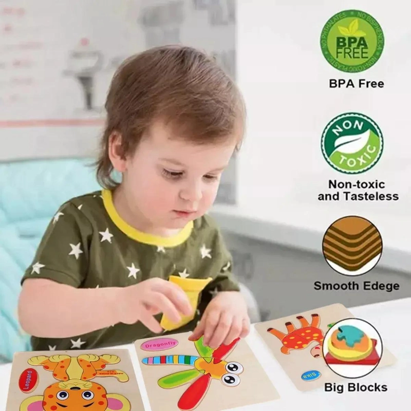 ROMPECABEZAS DE MADERA PARA NIÑOS 16 FIGURAS - 5