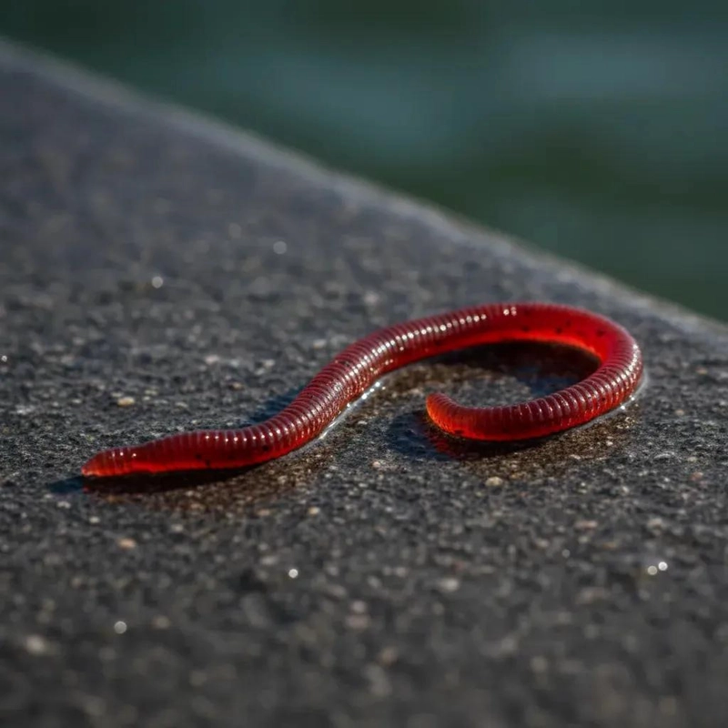 SENUELO FLEXIBLE LOMBRIZ 100MM 28 UNIDADES ROJO - 5