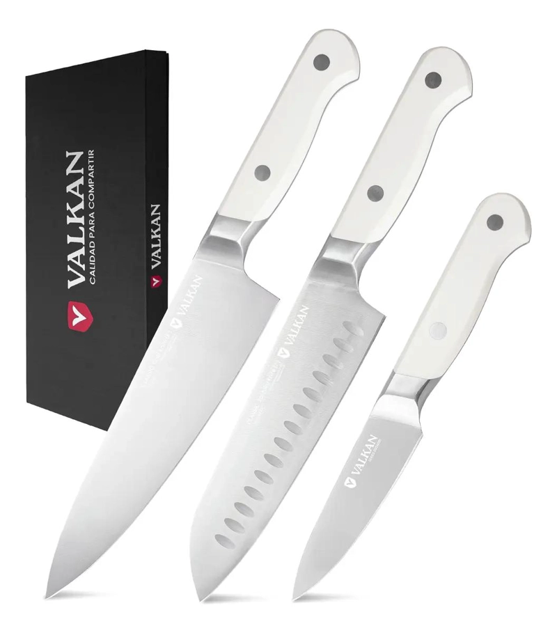 SET DE 3 CUCHILLOS DE ACERO PARA ASADO - 1