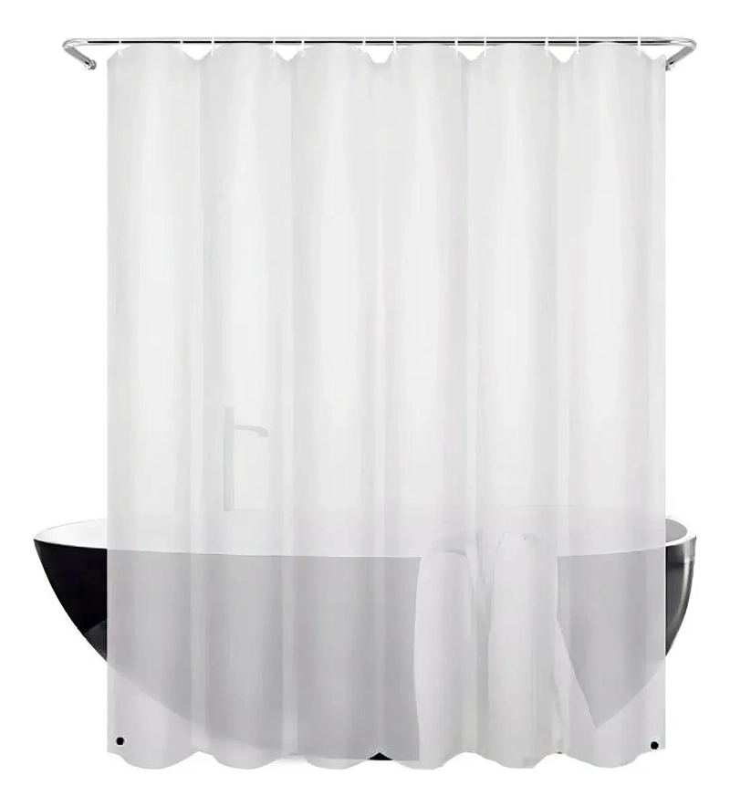 FORRO CORTINA BAÑO PEVA BLANCO 180X180CM CON IMAN - 1