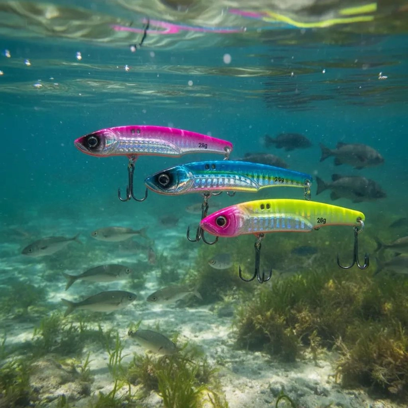 SEÑUELO DE PESCA METAL VIB 28G PACK DE 3 - 3