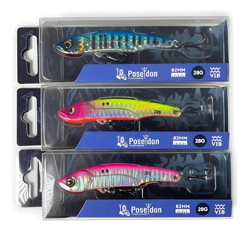 SEÑUELO DE PESCA METAL VIB 28G PACK DE 3 - 4