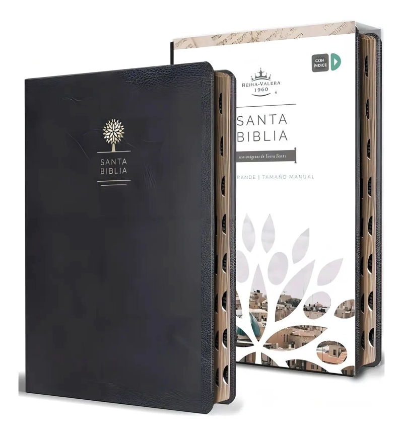 BIBLIA RVR 1960 LETRA GRANDE SIMIL PIEL NEGRO - 1