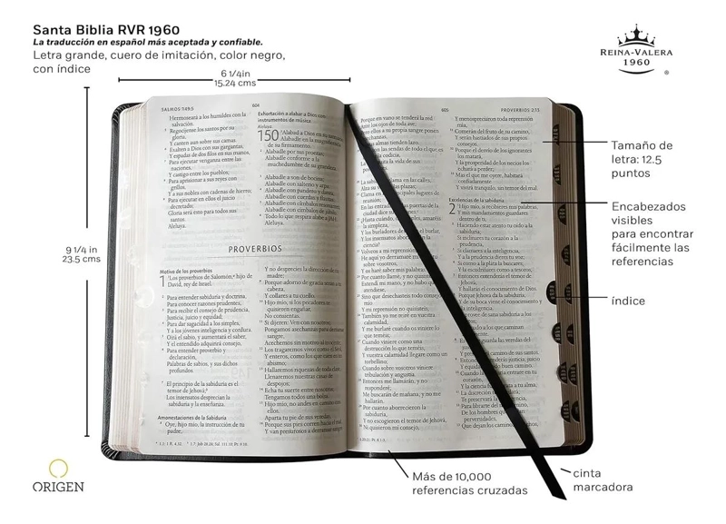 BIBLIA RVR 1960 LETRA GRANDE SIMIL PIEL NEGRO - 4