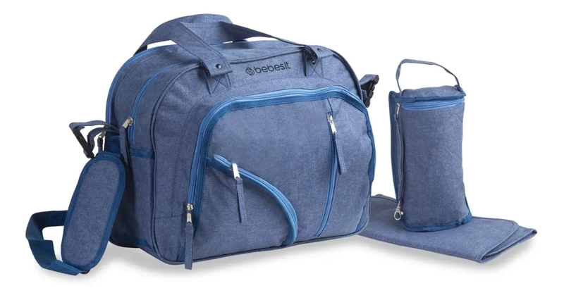 BOLSO MATERNAL MUDADOR PANIALERA MELANGE AZUL - 5