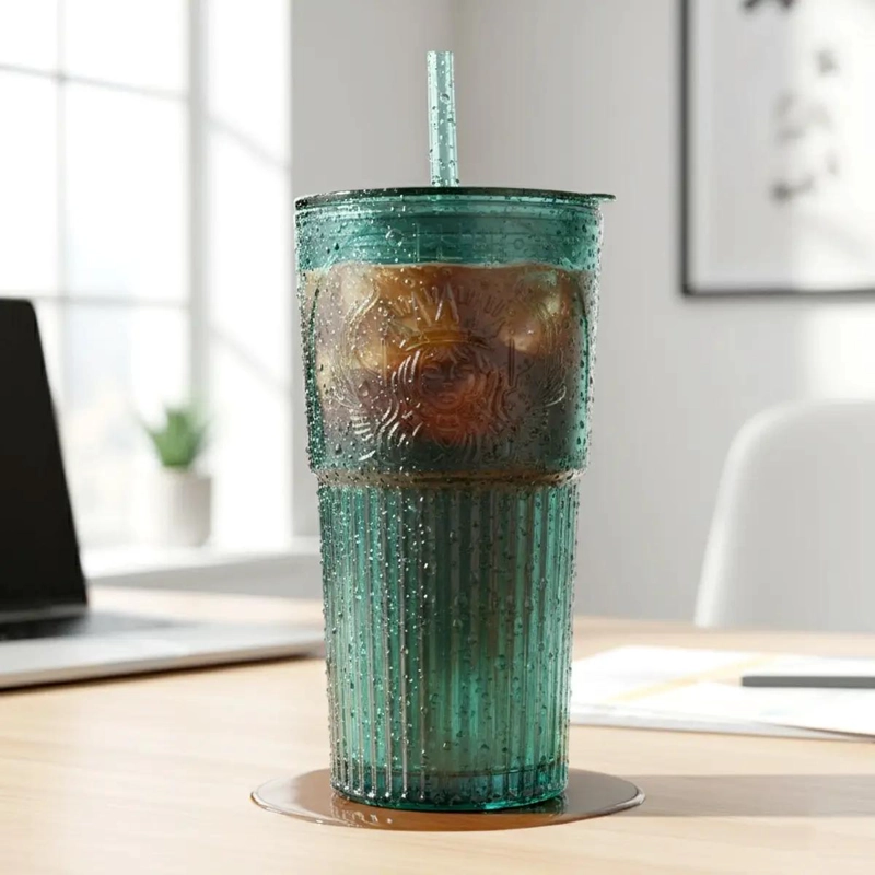 VASO DE VIDRIO HERME TICO CON BOMBILLA 600 ML - 1