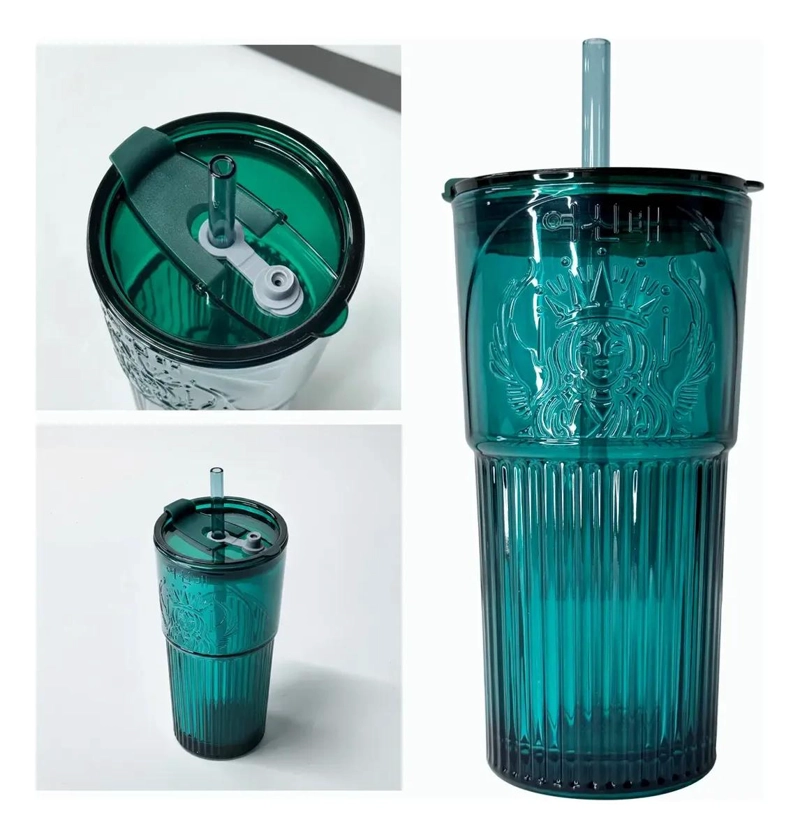 VASO DE VIDRIO HERME TICO CON BOMBILLA 600 ML - 4