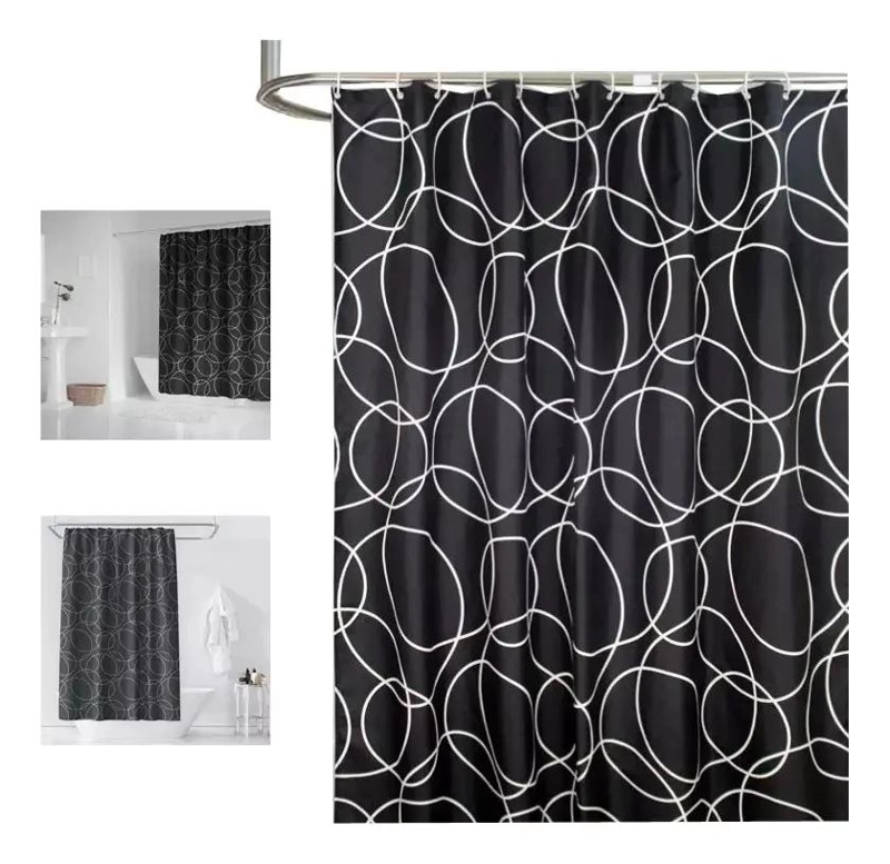CORTINA DE BAÑO IMPERMEABLE 180X200 CM - 1