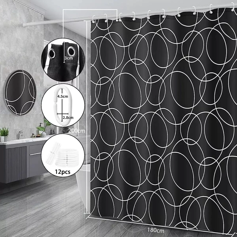 CORTINA DE BAÑO IMPERMEABLE 180X200 CM - 3