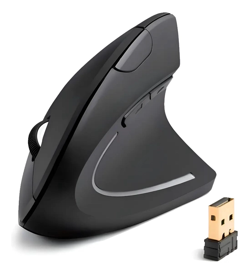 MOUSE ERGONOMICO INALAMBRICO NEGRO - 1