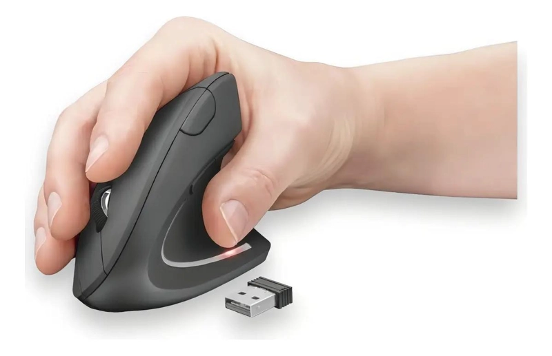 MOUSE ERGONOMICO INALAMBRICO NEGRO - 5
