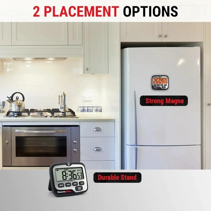 TEMPORIZADOR Y CRONOMETRO DIGITAL CON LUZ PARA COCINA - 3