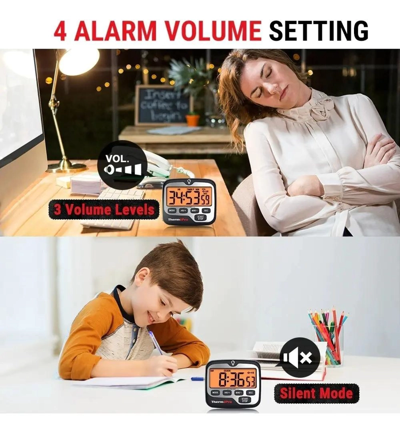 TEMPORIZADOR Y CRONOMETRO DIGITAL CON LUZ PARA COCINA - 5