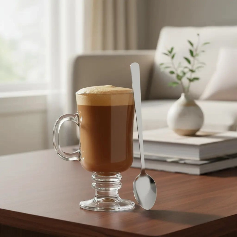 SET DE 6 TAZAS DE CAFE  CAPUCHINO 250ML Y CUCHARAS - 1