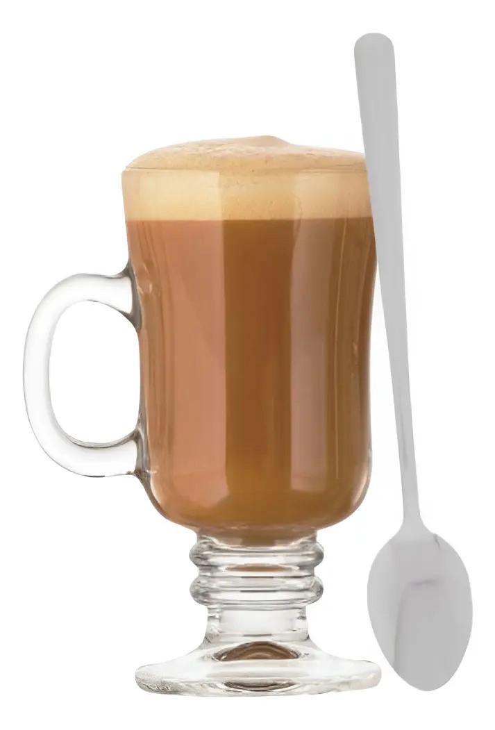 SET DE 6 TAZAS DE CAFE  CAPUCHINO 250ML Y CUCHARAS - 3